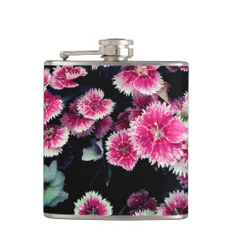 Rosa und weiße Blume Flachmann