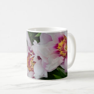 Rosa und weiße Blume   Kaffeetasse