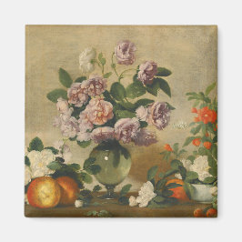 Rosa und weiße Blume (Peonies Still Life) Magnet