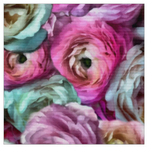 Rosa und Weiße Blume Stoff