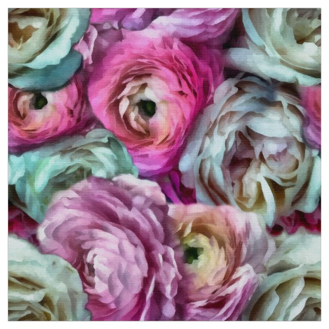 Rosa und Weiße Blume Stoff (Muster)
