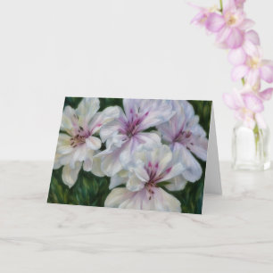 Rosa und weiße Blumen Florale Kunst Notizkarte Karte