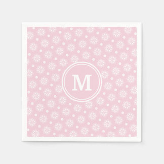 Rosa und weiße Blumenmuster Serviette