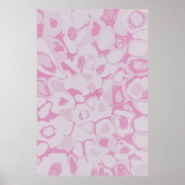 Rosa und weiße Blumenstoffe Poster (Vorne)