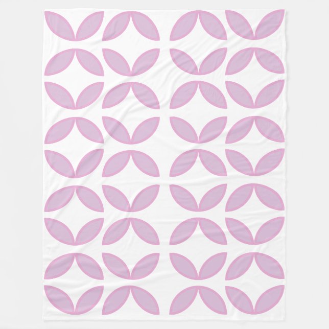 Rosa und weiße Blütenblätter und Diamantmuster Fleecedecke (Vorderseite)