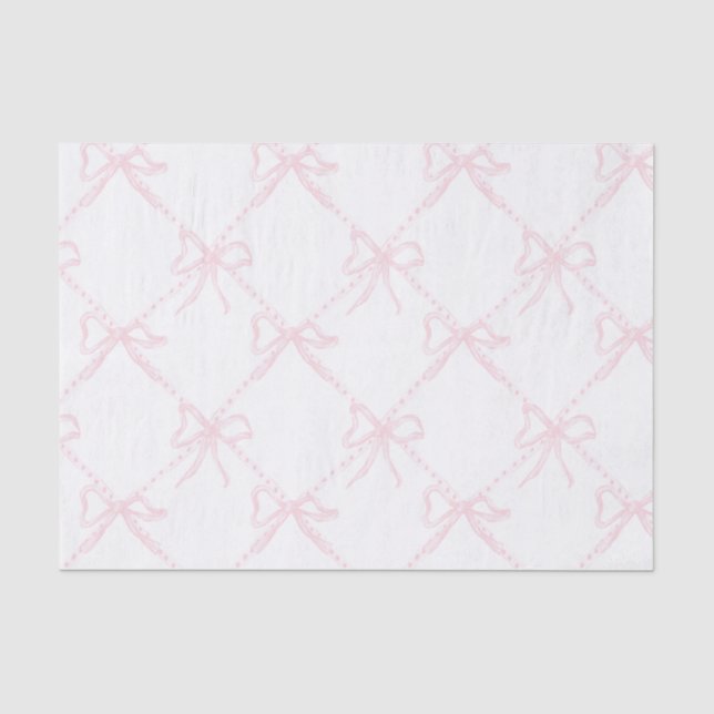 Rosa und Weiße Bogen, Grandmillenial Ribbon Seidenpapier (Vorderseite)