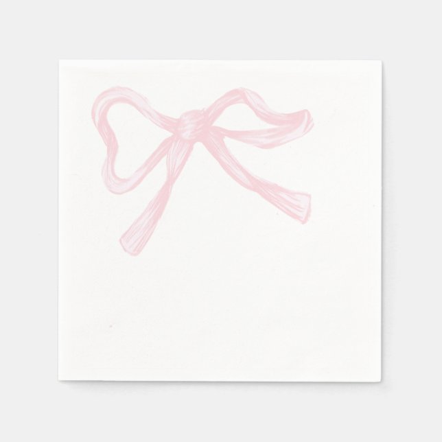 Rosa und Weiße Bogen, grandmillenial rosa Coquette Serviette (Vorderseite)
