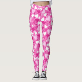 Rosa und weiße Brustkrebserkrankungen Leggings
