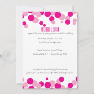 Rosa und weiße Bubbles Confetti Einladungen für Ho