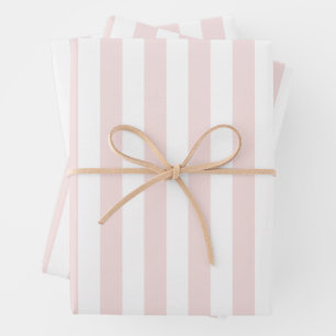 Rosa und Weiße Cabana Streifen Palm Beach Geschenkpapier Set