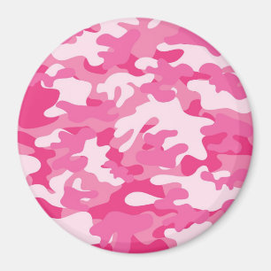 Rosa und weiße Camouflage Magnet