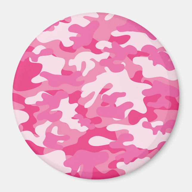 Rosa und weiße Camouflage Magnet (Vorne)