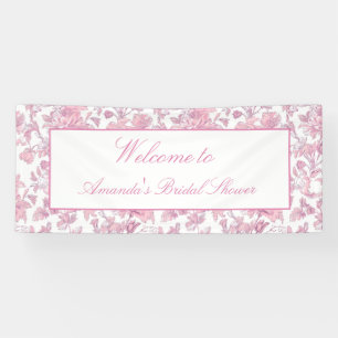 Rosa und weiße Chinoiserie-Brautparty Banner