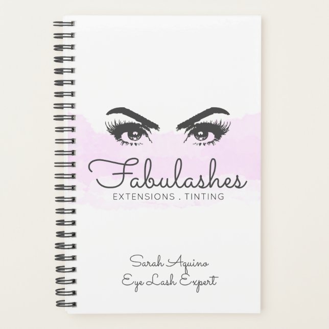 Rosa und Weiße Cloud Makeup Künstler Eyelash Busin Planer (Vorderseite)
