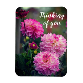 Rosa und weiße Dahlia Blume Denken Sie an Sie Magnet