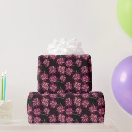 Rosa und weiße Dahlia-Muster Geschenkpapier