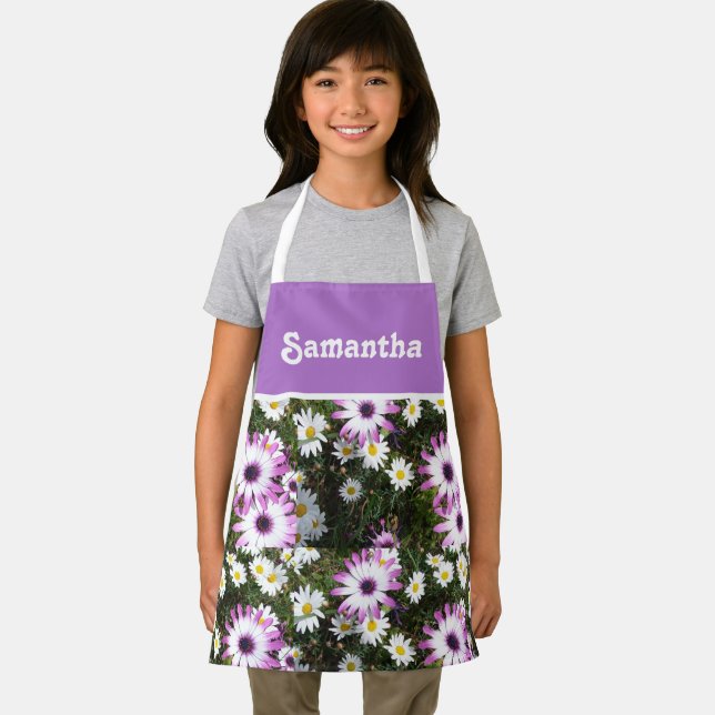 Rosa und weiße Daisy Daisis Blume Schürze (Insitu)