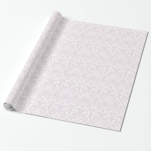 Rosa und weiße Damaskus Geschenkwrap Geschenkpapier (Ungerollt)
