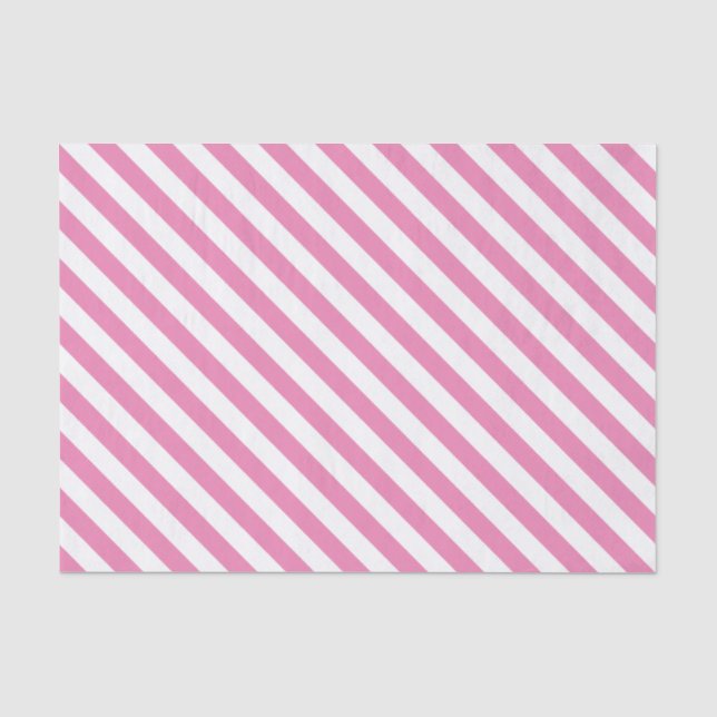 Rosa und weiße Diagonalstreifen Seidenpapier (Vorderseite)