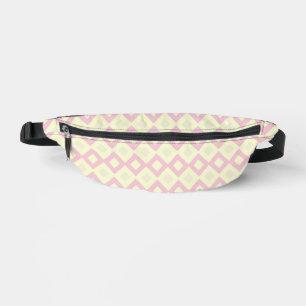 rosa und weiße Diamantformen auf Bauchtasche