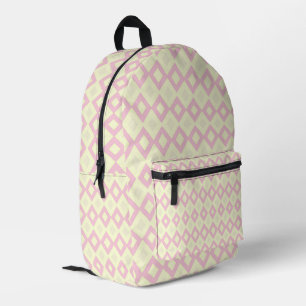 rosa und weiße Diamantformen auf Bedruckter Rucksack