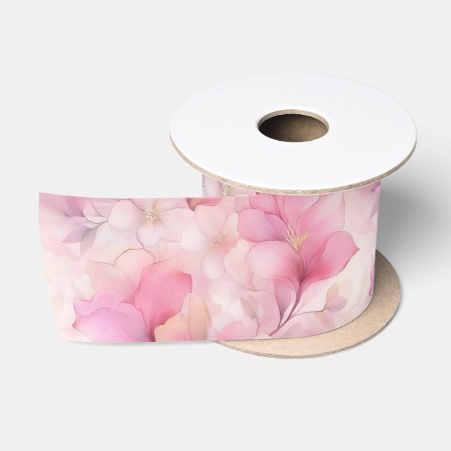 Rosa und weiße Dreamkolonie Satinband (Spule)