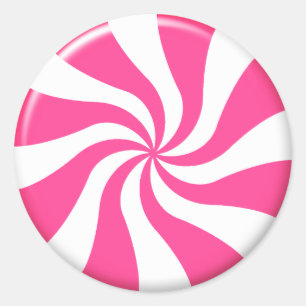 Rosa und weiße Drehung Bonbons Runder Aufkleber