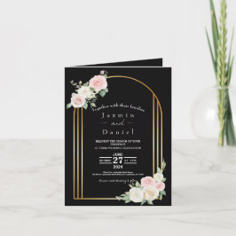 Rosa und weiße Duskyblüten Einladung zur Hochzeit