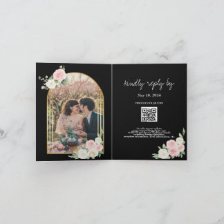 Rosa und weiße Duskyblüten Einladung zur Hochzeit