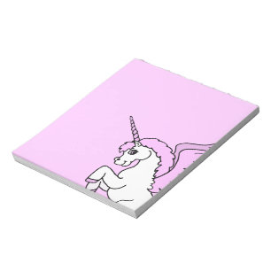 Rosa und weiße Einhorngrafik Notizblock