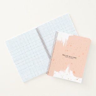 Rosa und weiße Farben Pinselstrich Notizbuch