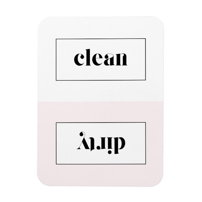 Rosa und weiße, feine, stencil Typografie Geschirr Magnet (Vertikal)