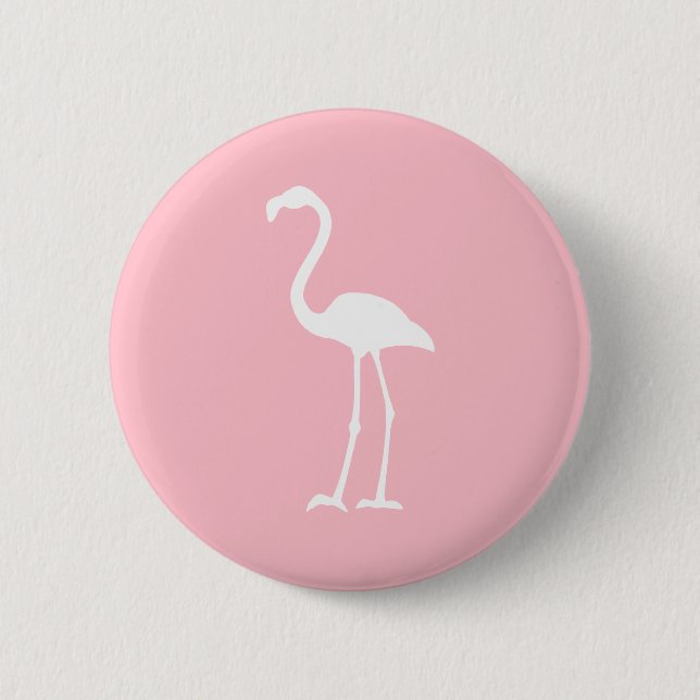 Rosa und weiße Flamingo Button (Vorderseite)