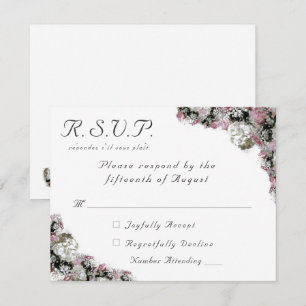 Rosa und weiße florale katholische Hochzeitskarte RSVP Karte