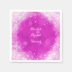 Rosa und weiße funkelnde falsche Glitter-Partydeko Serviette