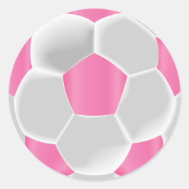 Rosa und weiße Fußball Runder Aufkleber