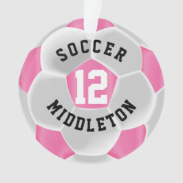 Rosa und weiße ⚽ Fußball Sport Ball Ornament
