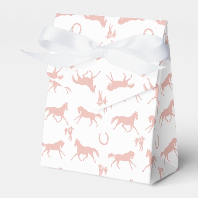 Rosa und weiße Galloping Pferde Muster Geschenkschachtel (Vorderseite)
