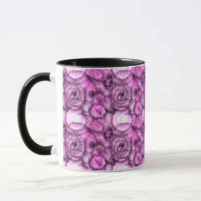 Rosa und weiße Gefärbte Krawatte Muster wirbeln Tasse (Links)