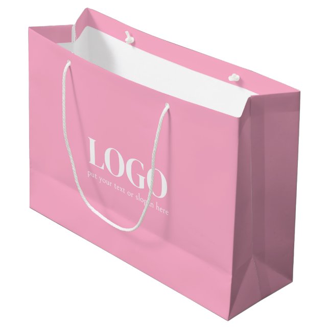 rosa und weiße Geschäfte Große Geschenktüte (Vorderseite Schrägansicht)