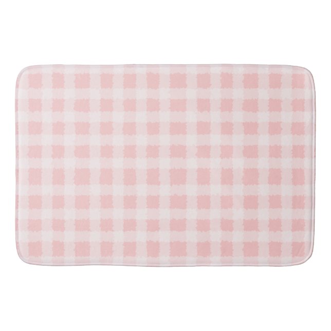 Rosa und weiße Gingham-Badematte Badematte (Vorderseite)