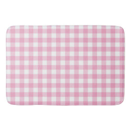 Rosa und weiße Gingham Buffalo Karo Kariert Badematte