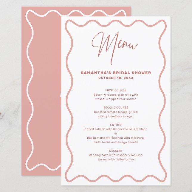 Rosa und weiße graue Karte mit Namen (Vorne/Hinten)