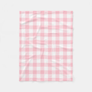 Rosa und weiße große Gingham-Karos Fleecedecke
