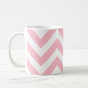 Rosa und weiße große, horizontale Zickzack Muster Kaffeetasse