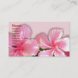 Rosa und weiße hawaiianische Hibiskus-Visitenkarte Visitenkarte