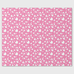 Rosa und weiße Herzen Geschenkpapier
