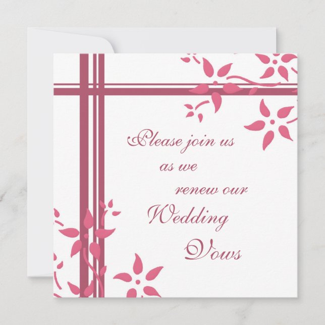 Rosa und weiße Hochzeit - Neueröffnung Einladungen (Vorderseite)