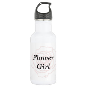 Rosa und weiße Hochzeits-Rose Trinkflasche