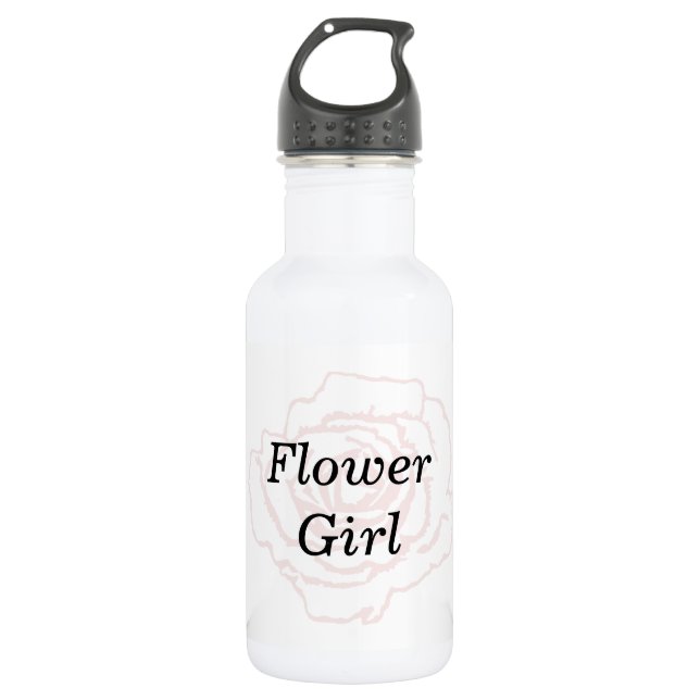 Rosa und weiße Hochzeits-Rose Trinkflasche (Vorderseite)